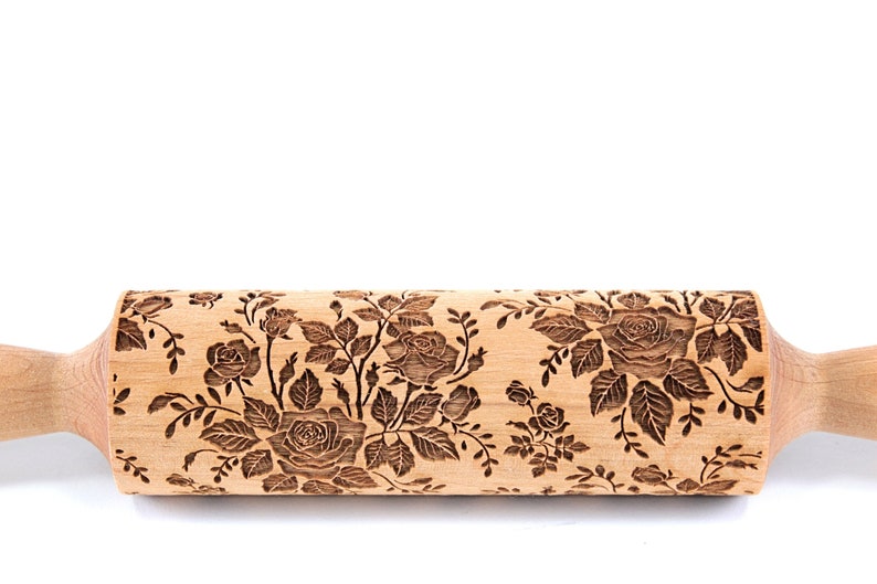 Roses Rolling Pin Embossed Cookies Clay Texture Roller Etsy Ireland