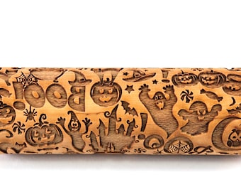 Embossed Rolling Pin Halloween Ghost, Gift, Pumpkin Jack o Lantern, Bat, Sugar Cookies