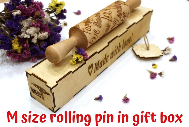 Engraved Rolling Pin GEOMETRIC Embossed , Embossing Rolling Ping, Christmas Gift, Pattern, Roller, Dough Roller, Lazer Engraved, RINGS image 9