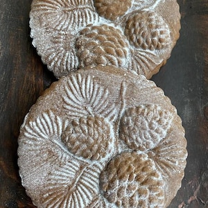 Molde para galletas, molde para springerle con piñas, estampador de galletas de madera, cortador de galletas navideñas, pan de jengibre, speculaas, molde de arcilla, regalo imagen 11