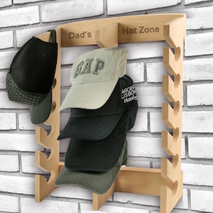 18 baseballcaps opslag, massief houten hoedenorganizer, hoedenrek voor baseballcaps, hoedenhouder voor aan de muur, kerstcadeau voor hem, Vaderdag