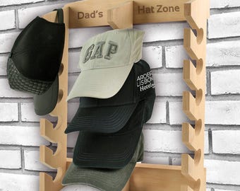 18 Baseball Caps Storage, Solid Wood Hat Organizer, Hat Rack For Baseball Caps, Hat Holder for Wall, Christmas Gift for Him, Father's Day