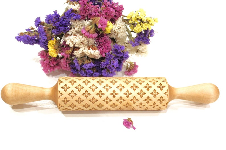 SALE Embossing Rolling Pins Laser Engraved, Embossed Rolling Pin, Dough Roller, Christmas Gift, 6 glamorous Patterns image 7