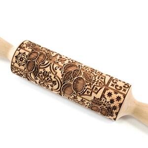 Rolling Pin Embossed Sicilian Majolica Lemon Gingerbread Shortbread Cookies, Christmas Gift, Engraved For Clay image 3
