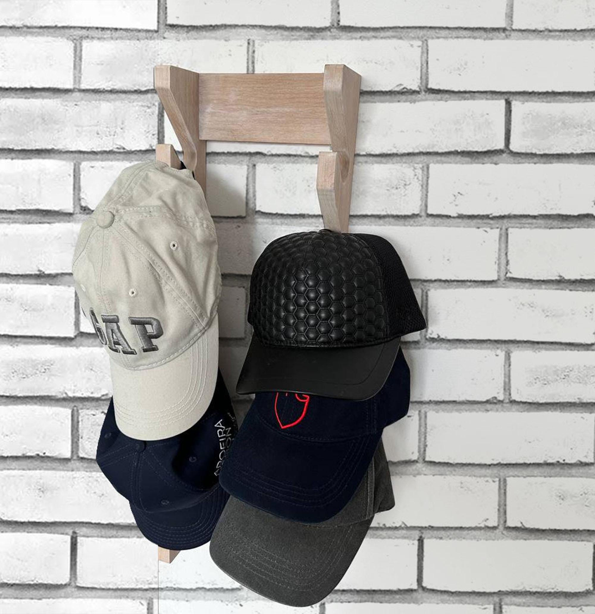 Porte Casquette Mural Rangement Casquette Adhési 8Pcs,Organisateur de Support pour Casquette de Baseball Pas Besoin Percer Des Trous Crochet Chapeau Porte Casquette Mural Pour Chapeaux,Écharpes,Sacs