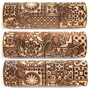 Rolling Pin Embossed Sicilian Majolica Lemon Gingerbread Shortbread Cookies, Christmas Gift, Engraved For Clay image 2