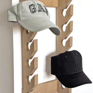 Woodworker Baseball Cap Rack 12 Baseball Hat Organizer, Wall Hat Rack, Solid Wood, Entryway Storage ...