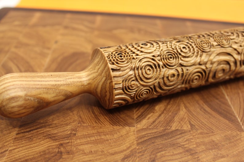 Engraved Rolling Pin GEOMETRIC Embossed Embossing Rolling Etsy
