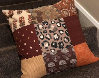 Handmade Custom Patchwork Cushion Cover, memory cushion made from your own fabric