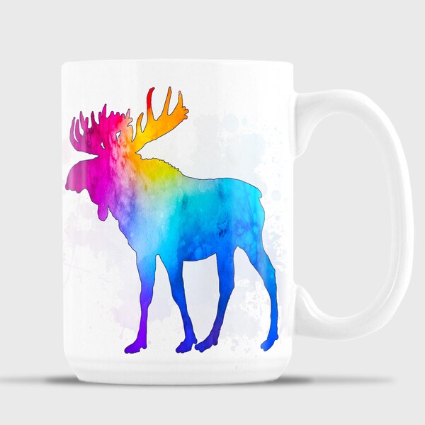 Colorful Moose Mugs, Choice of colors available