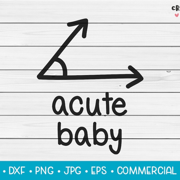 Acute Baby | SVG Vector Cutting File. Cute Funny Baby Newborn Maths Quote Pun Phrase. Instant Download