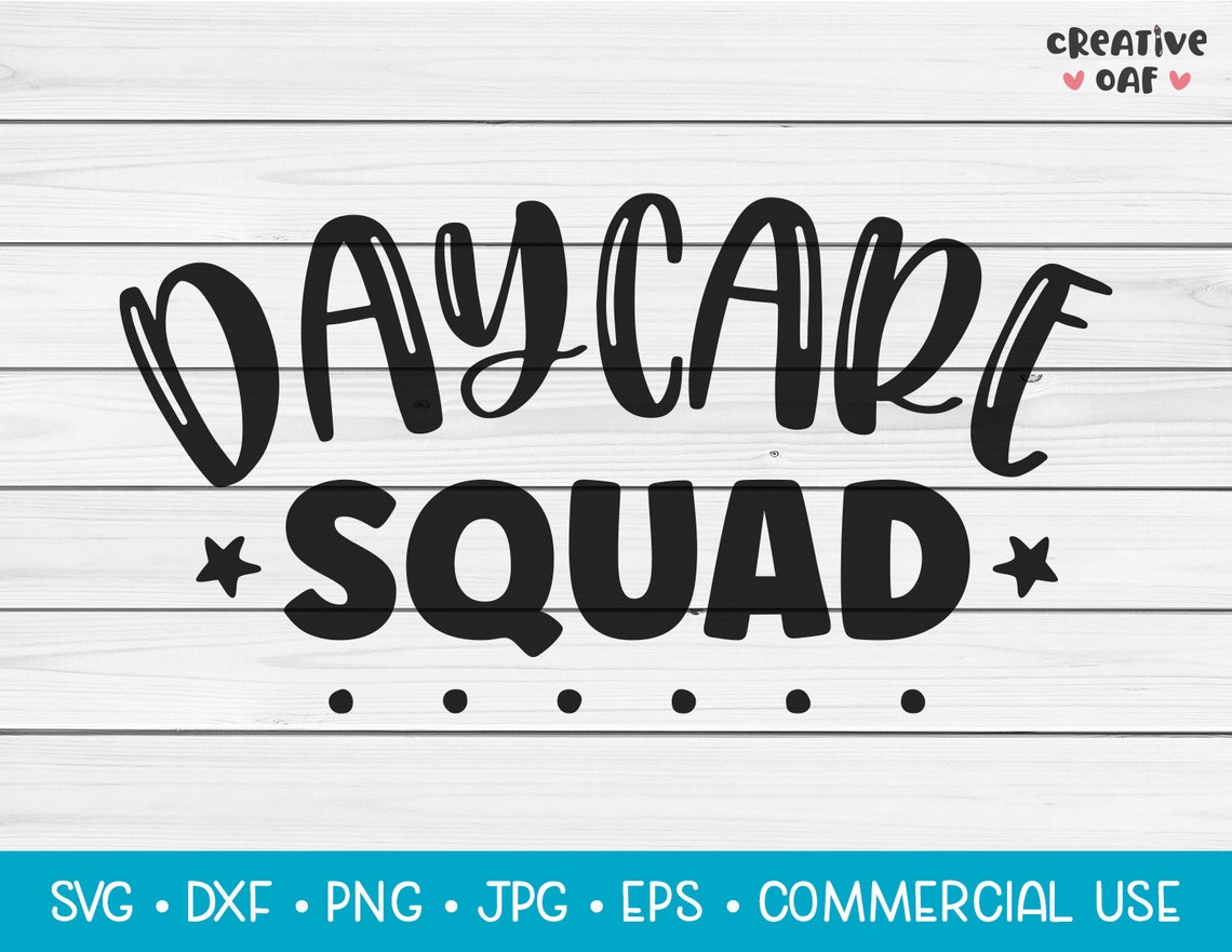 Daycare Squad SVG Vector Cutting File. Cute Back to School Etsy