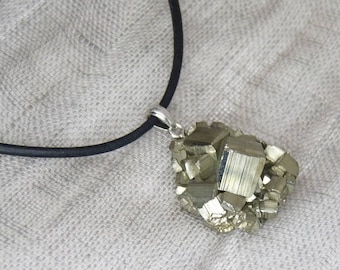 Necklace pyrite (Cat gold)-eyelet 925 silver-unique-gift-