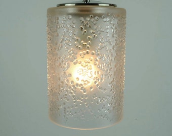 vintage peill & putzler PENDANT LAMP textured glass etched glass 60s 70s