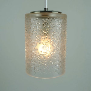vintage peill & putzler PENDANT LAMP textured glass etched glass 60s 70s
