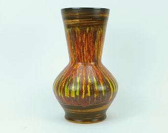 french 1970s ceramic VASE st. clement model 9090 colorful lava glaze