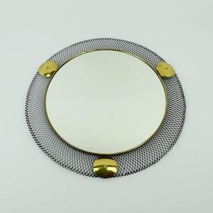 50s WANDSPIEGEL met filigraan metalen frame Franse jaren vijftig mid-century chic