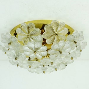mid century glass blossoms CEILING FIXTURE 1960s ernst palme glass brass