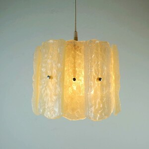 mid century PENDANT LIGHT with 12 acrylic discs like ice glass 1960s 1970s hanging lamp