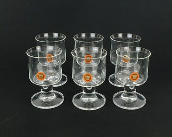 6 LIQUEUR GLASSES sherry glasses 'rumba' thomas glass germany 70s 80s