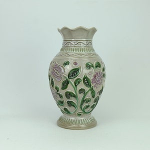 bay keramik mid century VASE with floral relief pattern model 62 30