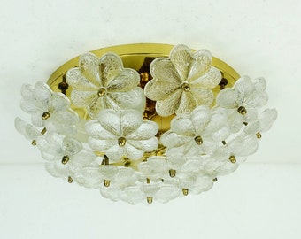 mid century glass blossoms CEILING FIXTURE 1960s ernst palme glass brass