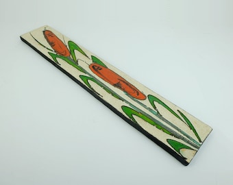 rare tall ruscha WALL PLAQUE model no. 773/2 floral hand-painted motif 1960s