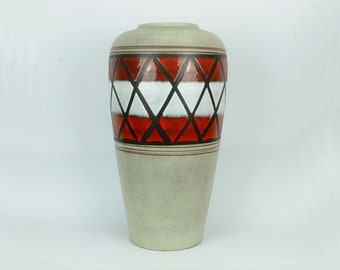 mid century VASE floorvase scheurich model 517-50 geometric decor heinz siery 1959