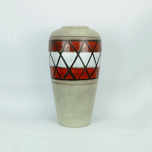 mid century VASE floorvase scheurich model 517-50 geometric decor heinz siery 1959