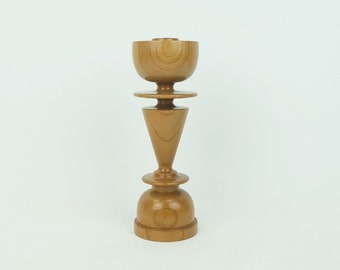 mid century cherry wood CANDLESTICK 1960s