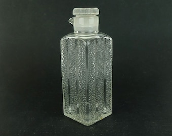 1930s poncet pressed glass BOTTLE for oil or vinegar bauhaus era