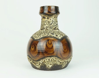 mid century VASE duemler & breiden WGP fat lava squiggle pattern shades of brown and beige 1960s