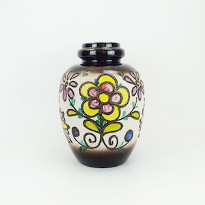 huge scheurich 16 1/2&quot; floor VASE colorful fat lava flower decor model 286-42