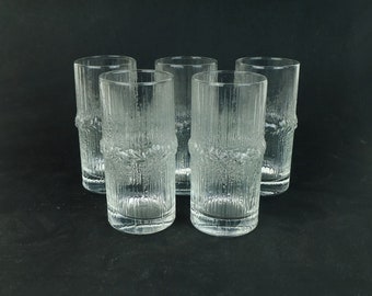5 GLASSES iittala niva tapio wirkkala 1970s
