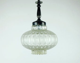 mid century PENDANT LIGHT bubble glass satin glass 1960s