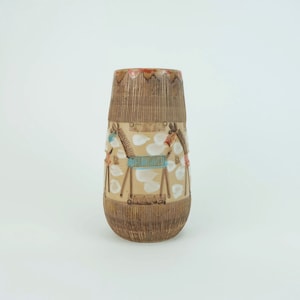 italian mid century VASE fratelli fanciullacci horse sgraffito decor rare glaze variation