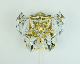 elegant kinkeldey mid century SCONCE crystal glass prisms and gilded metal