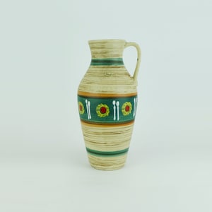jasba mid century VASE 1950s abstract pattern and stripes model 233/30