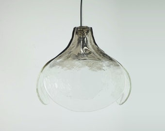 italian mid century ice glass smoked glass PENDANT LIGHT carlo nason mazzega murano 1970s