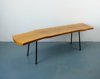 50s coffee table in solid cherry wood auböck aera