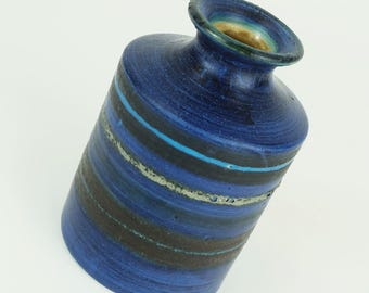 mid century VASE bruno gambone italian studio pottery stripe decor