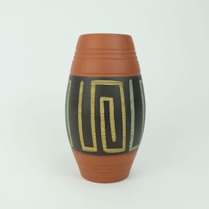 west german mid century VASE duemler & breiden model 50/20 sgraffito and abstract decor 1950s 1960s WGP
