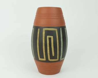 west german mid century VASE duemler & breiden model 50/20 sgraffito and abstract decor 1950s 1960s WGP