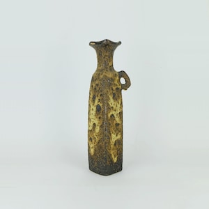 fat lava VASE marius van woerden vest pottery netherlands brown and beige fat lava glaze