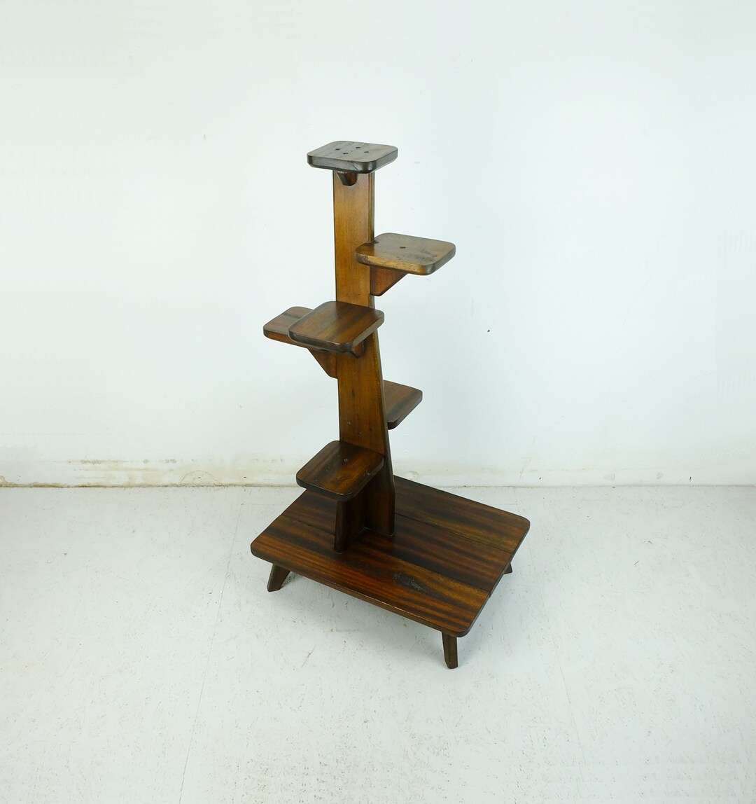Mid Century PLANT STAND Solid Mahogany 1950s Solid Wood Flower Stand - Etsy
