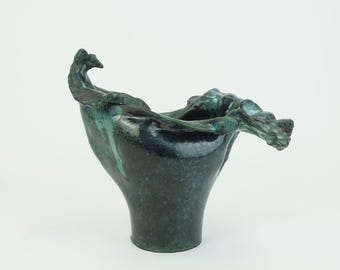 outstanding danish modern ceramic VASE bowl ceramic object conny walther denmark 1960s 70s danish studio pottery