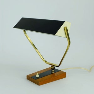 rare kaiser mid century DESK LAMP table lamp metal brass teakwood 1960s
