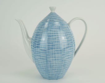 COFFEE POT arzberg form 2000 heinrich löffelhardt 1954 blue 1.4 liter