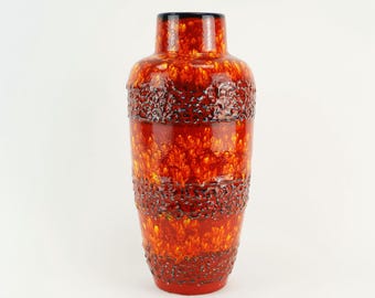 1960s 70s scheurich pop era VASE red orange yellow blue model 517-30