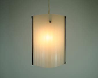 danish modern pendant lamp teak opaline glass textured glass 1950s 60s mid century light